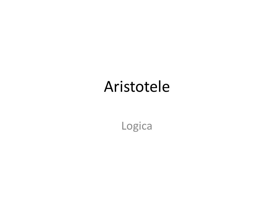 Aristotele Logica