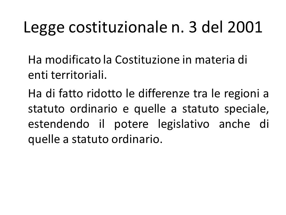 Legge costituzionale n. 3 del 2001