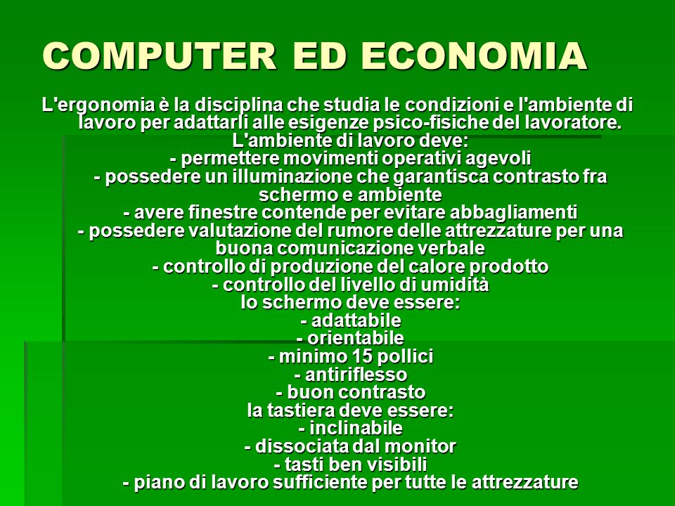 COMPUTER ED ECONOMIA
