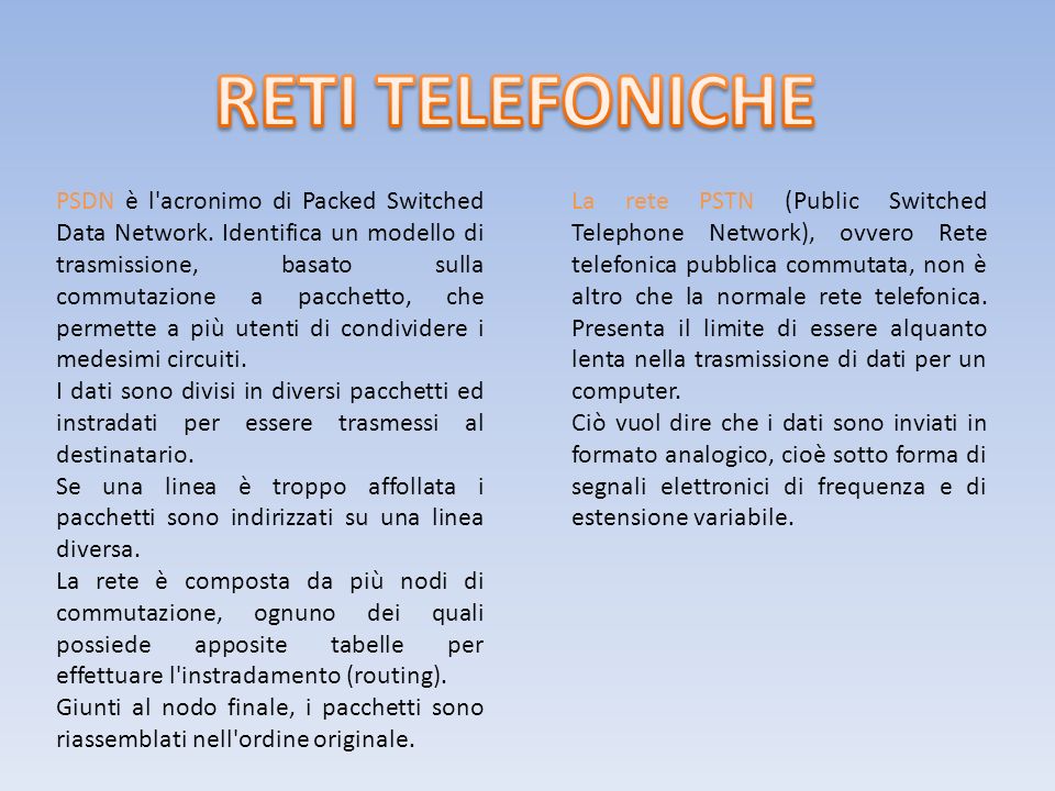 RETI TELEFONICHE