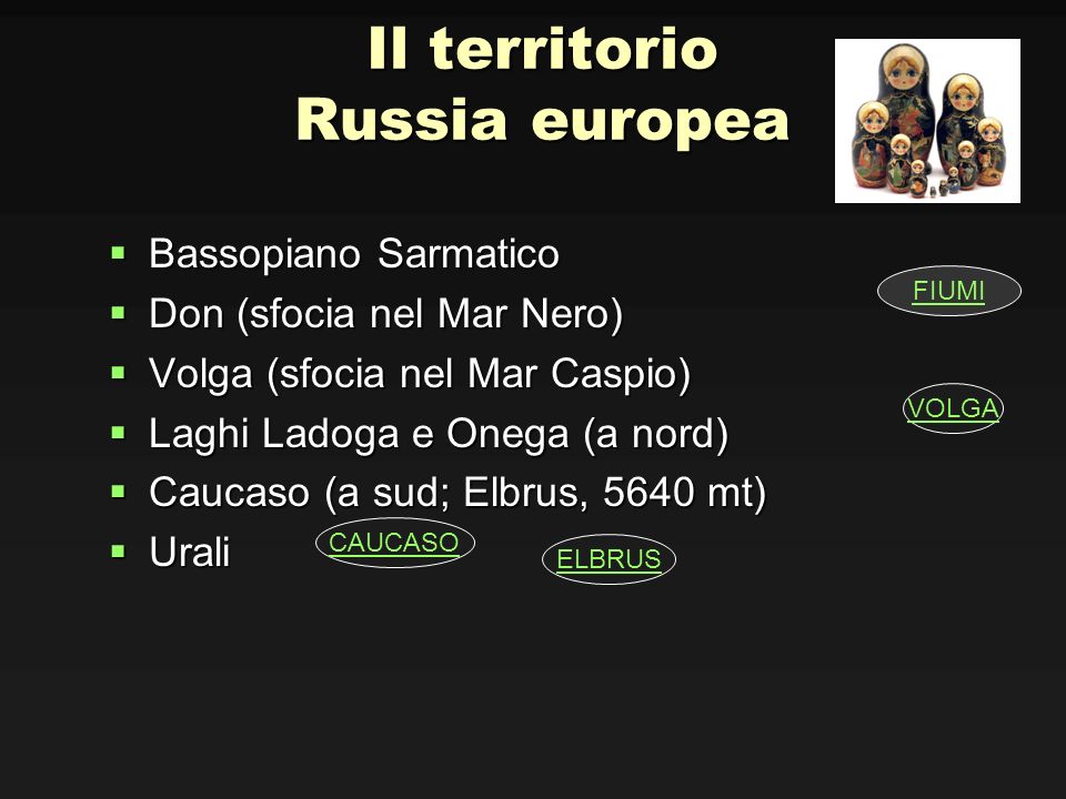 Il territorio Russia europea