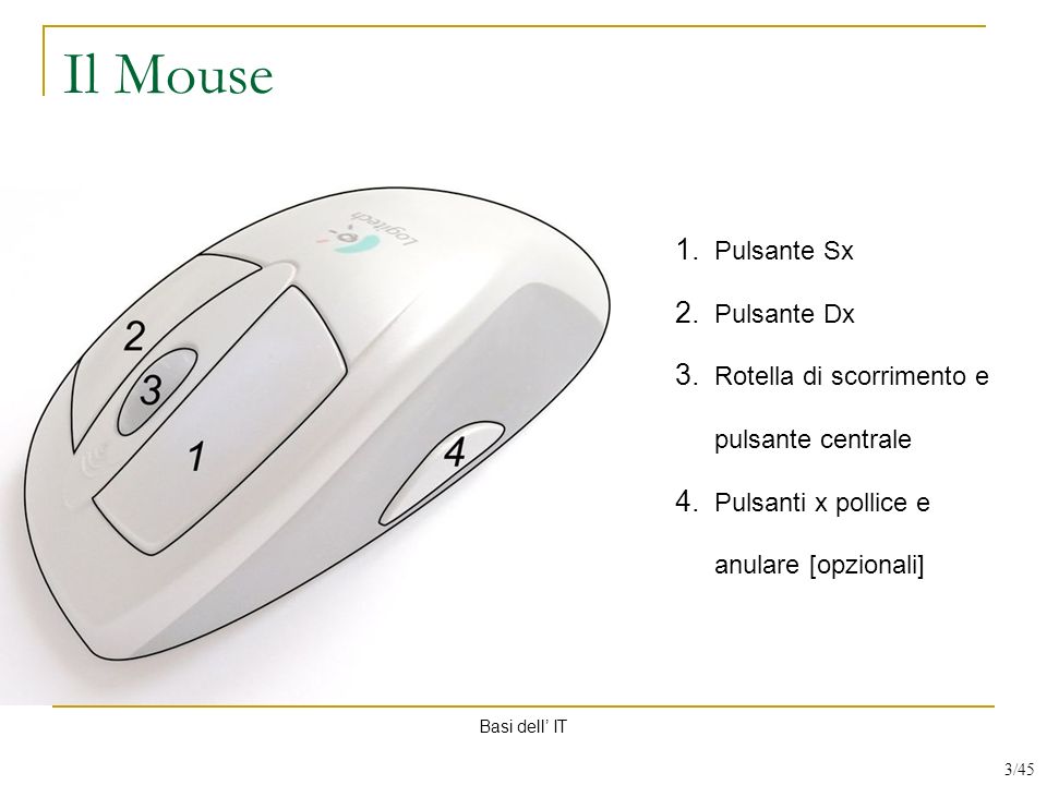 Il Mouse Pulsante Sx Pulsante Dx