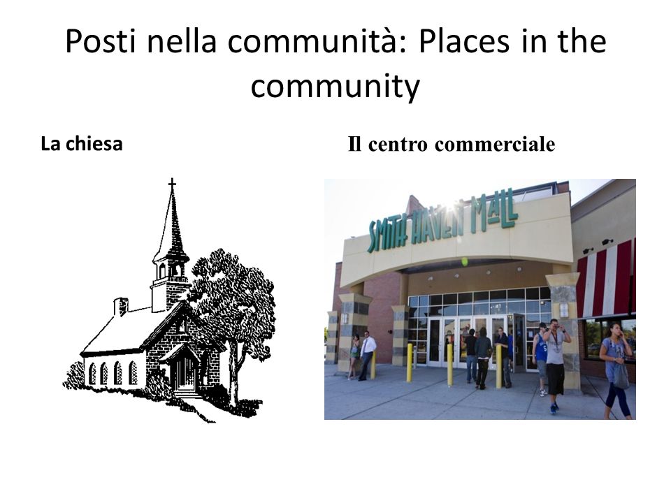 Posti nella communità: Places in the community