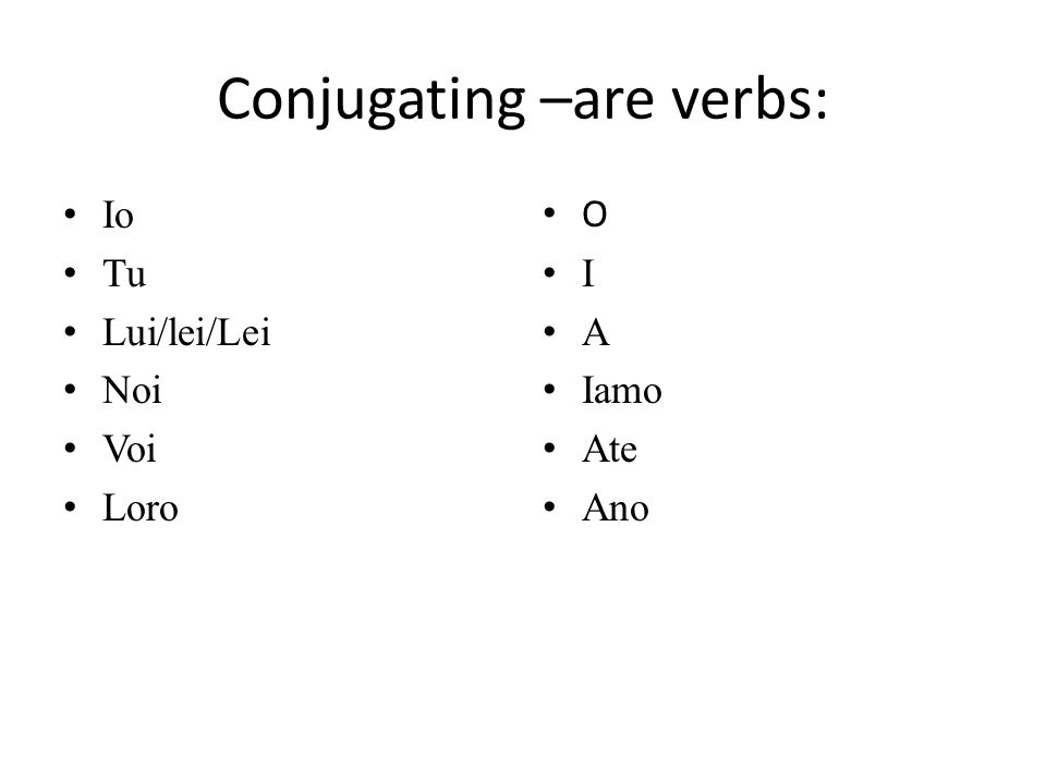 Conjugating –are verbs: