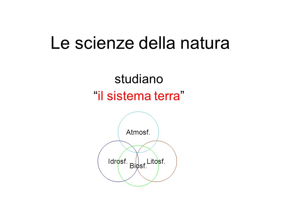 Le scienze della natura