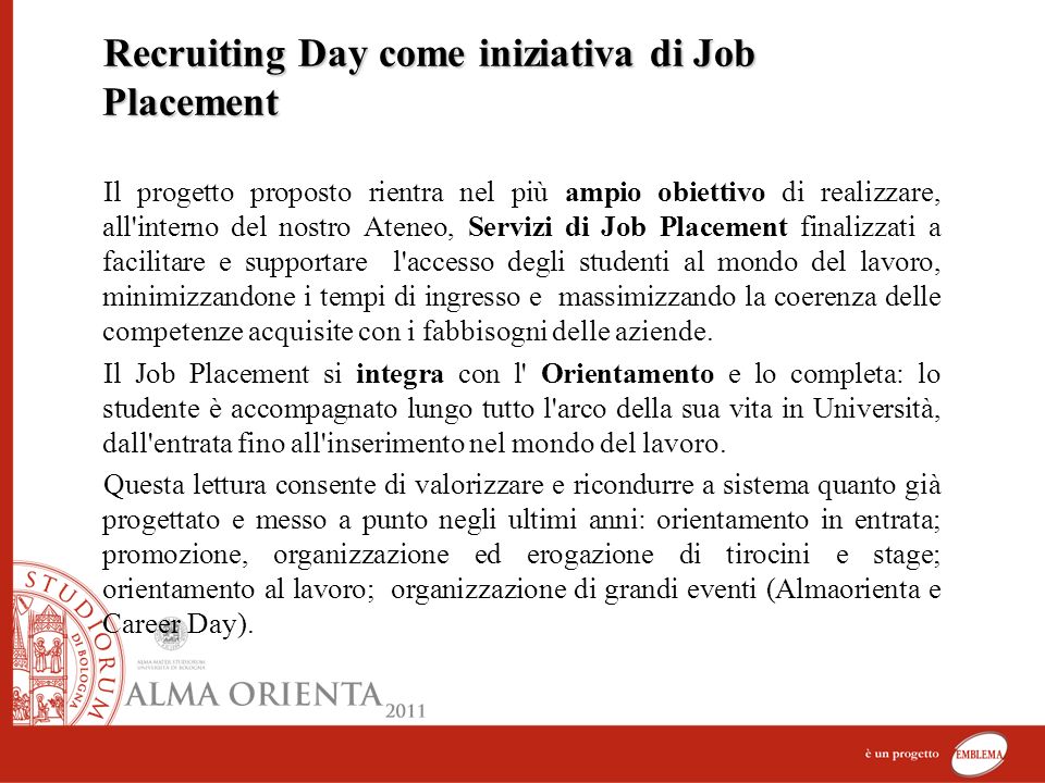 Recruiting Day come iniziativa di Job Placement