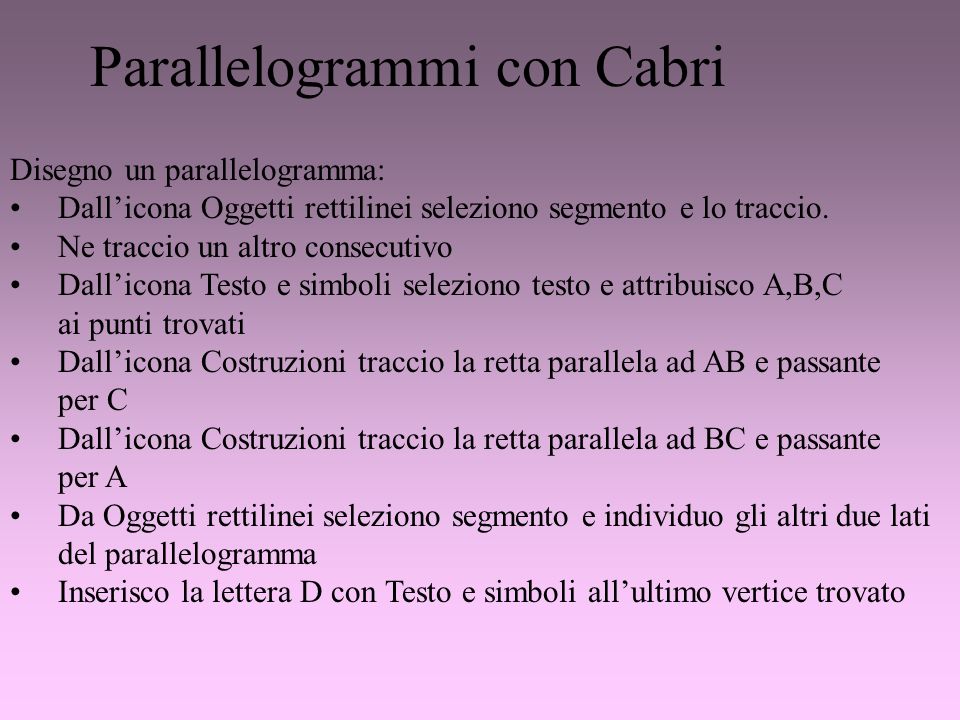 Parallelogrammi con Cabri