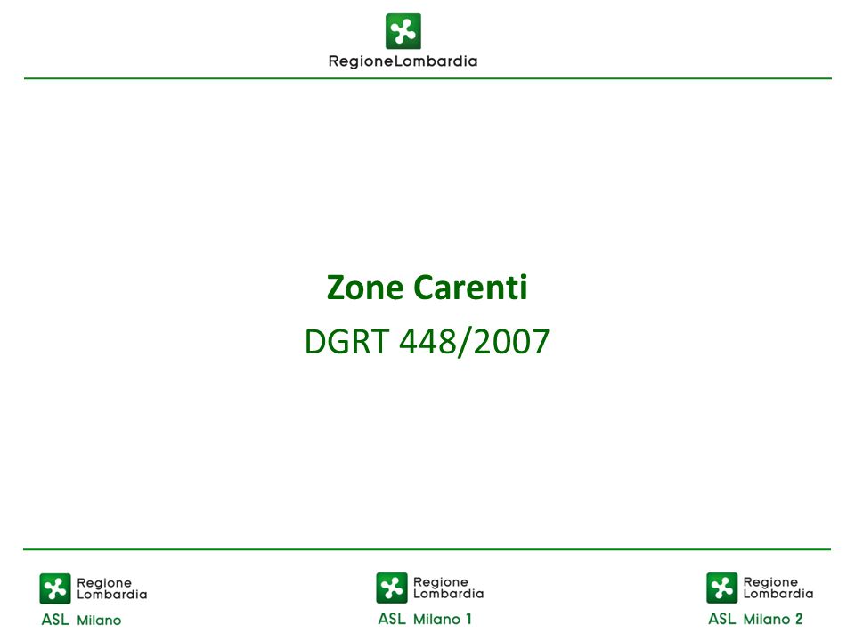 Zone Carenti DGRT 448/2007