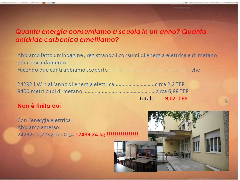 Quanta energia consumiamo a scuola in un anno