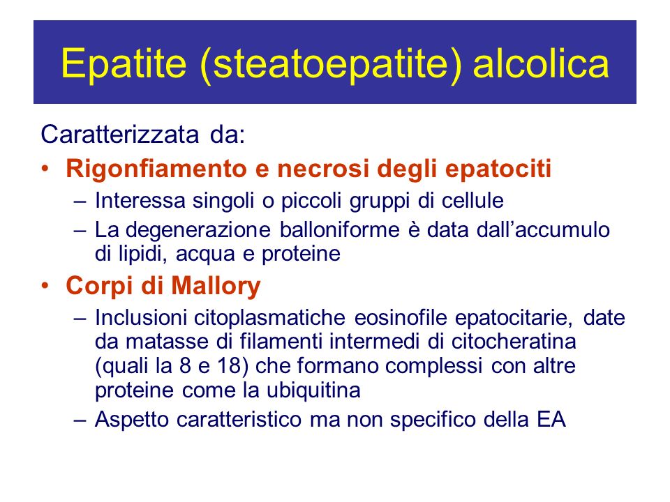 Epatite (steatoepatite) alcolica