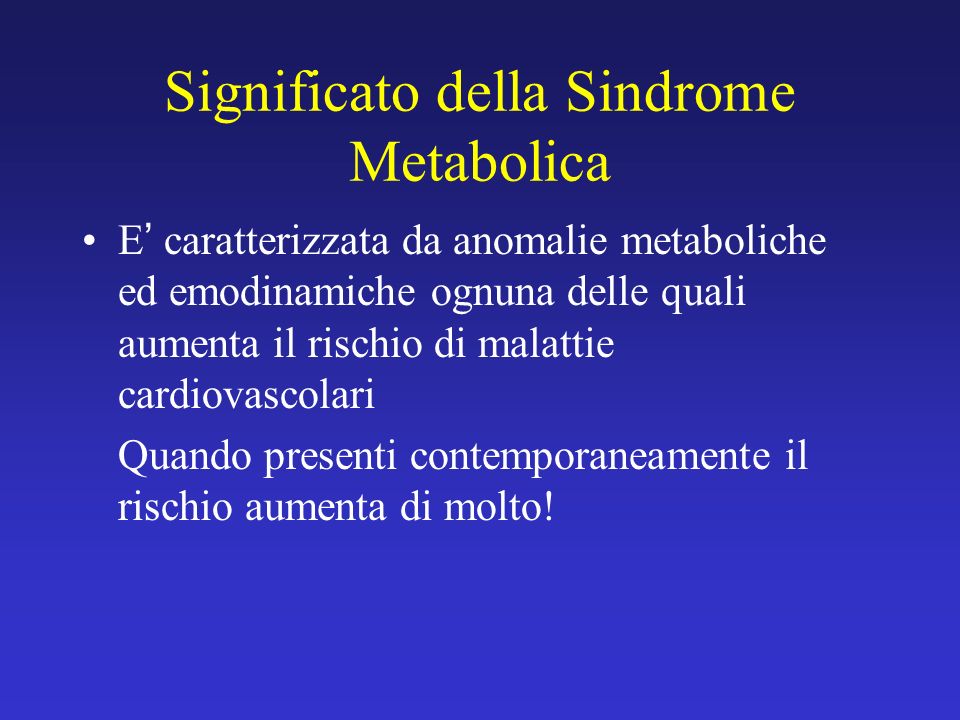 Significato della Sindrome Metabolica