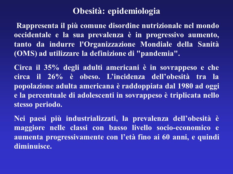 Obesità: epidemiologia