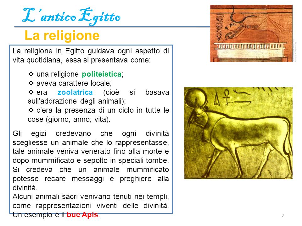 L’antico Egitto La religione