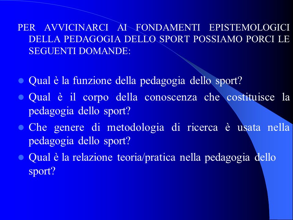 Qual è la funzione della pedagogia dello sport
