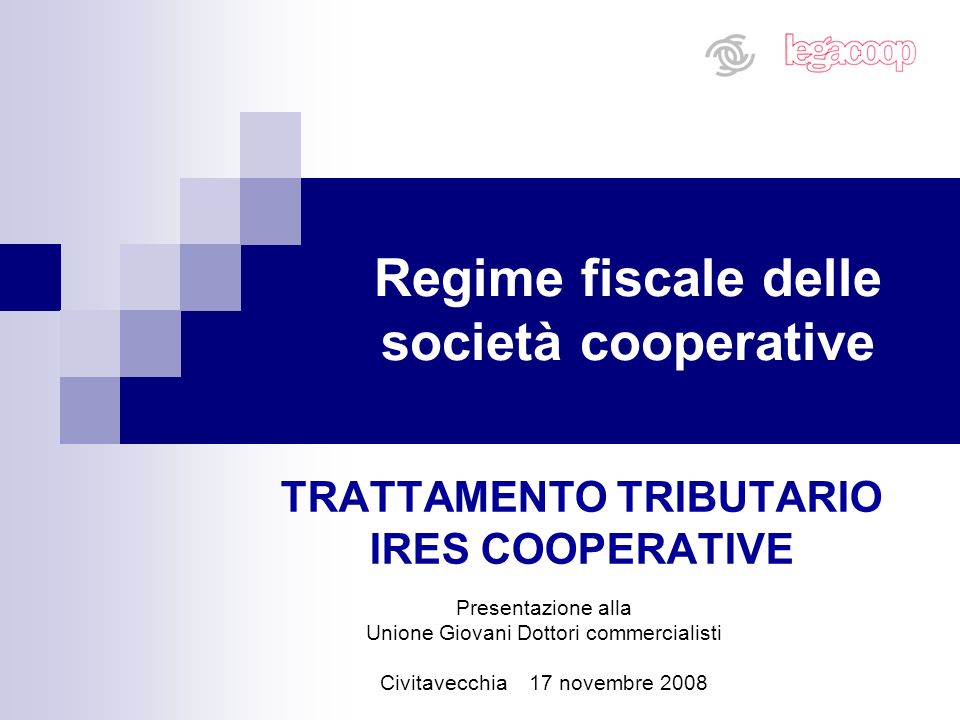 Regime fiscale delle società cooperative