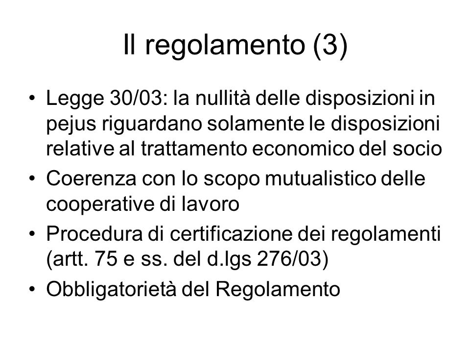 Il regolamento (3)