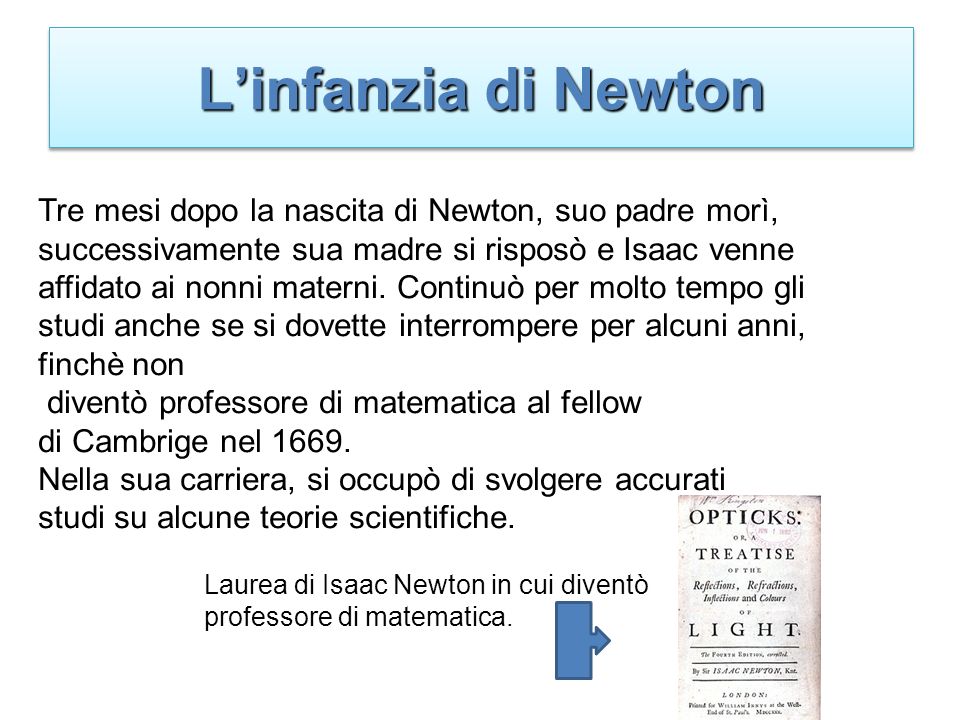 L’infanzia di Newton