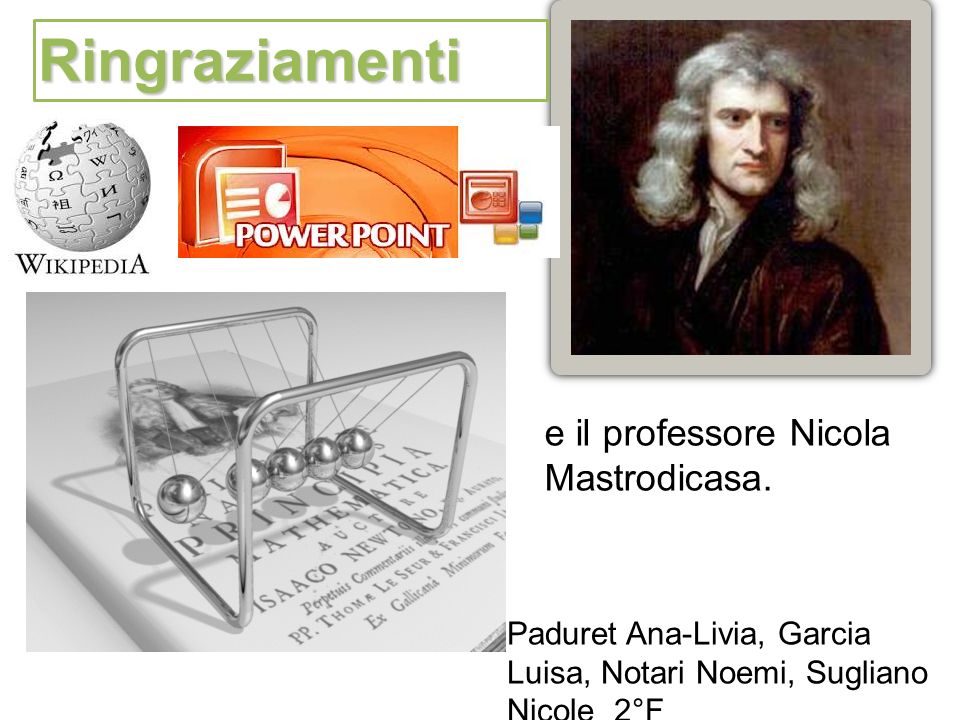 Ringraziamenti e il professore Nicola Mastrodicasa.