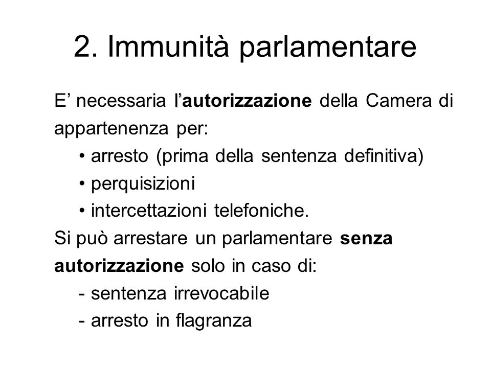 2. Immunità parlamentare