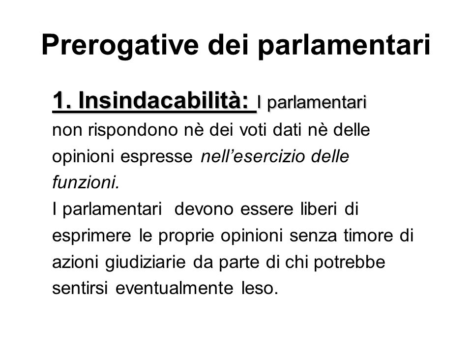 Prerogative dei parlamentari