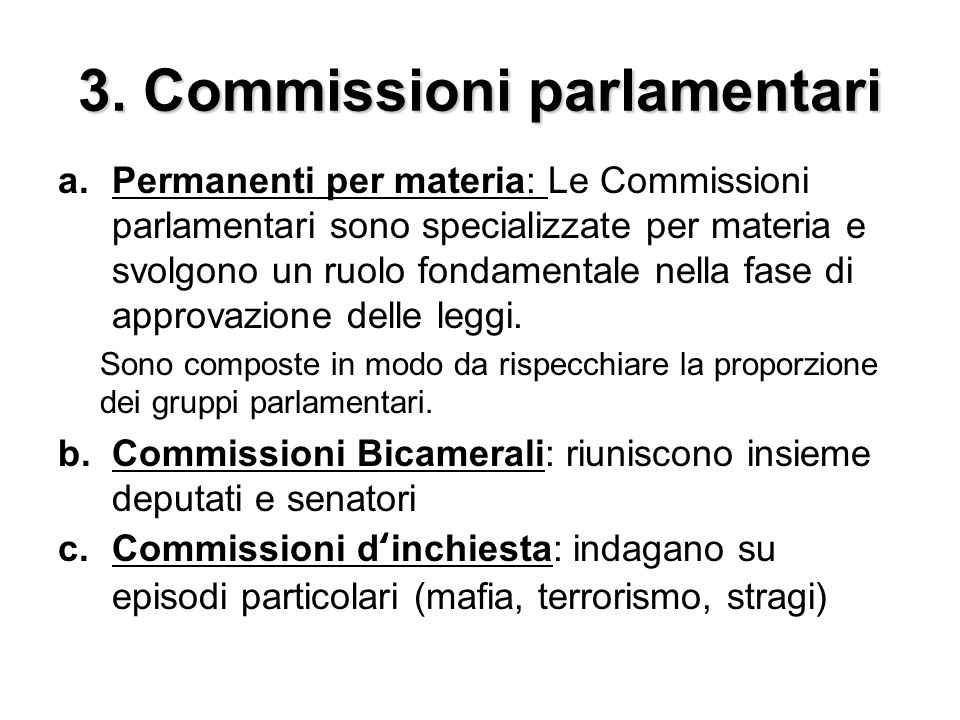 3. Commissioni parlamentari