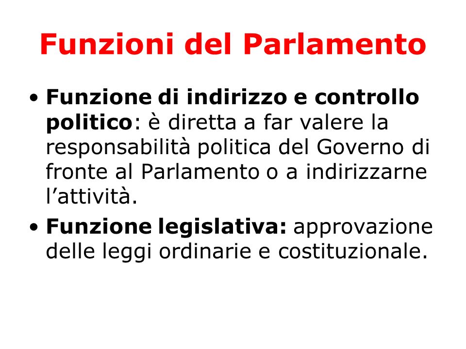 Funzioni del Parlamento