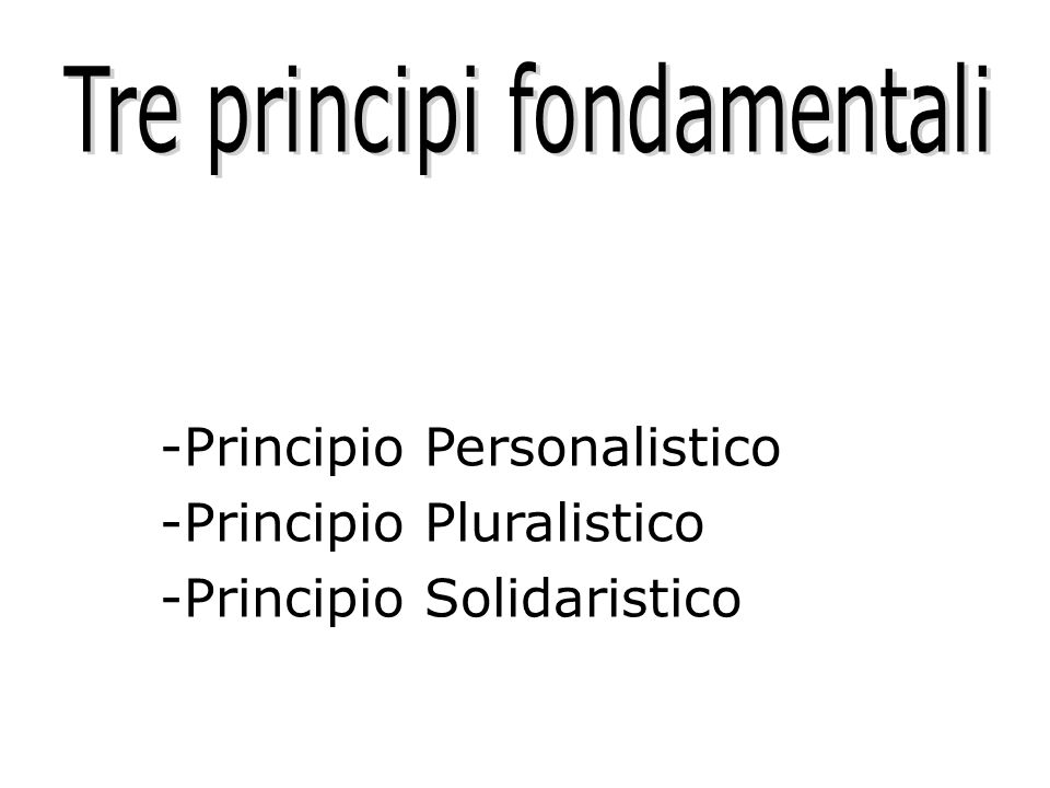 Tre principi fondamentali