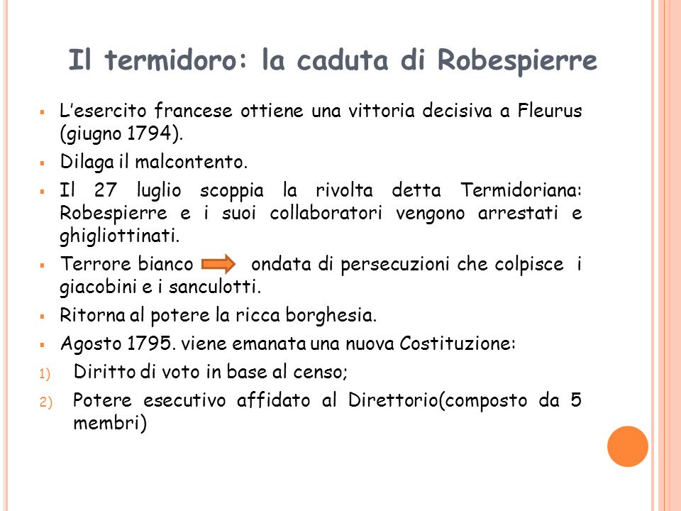 Il termidoro: la caduta di Robespierre