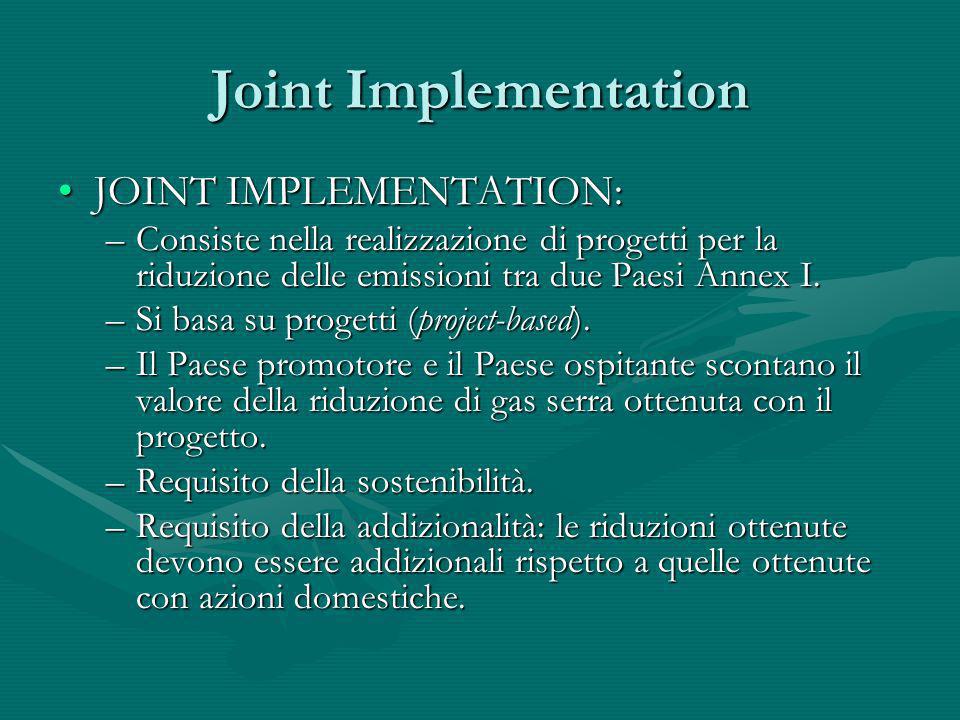 Joint Implementation JOINT IMPLEMENTATION:
