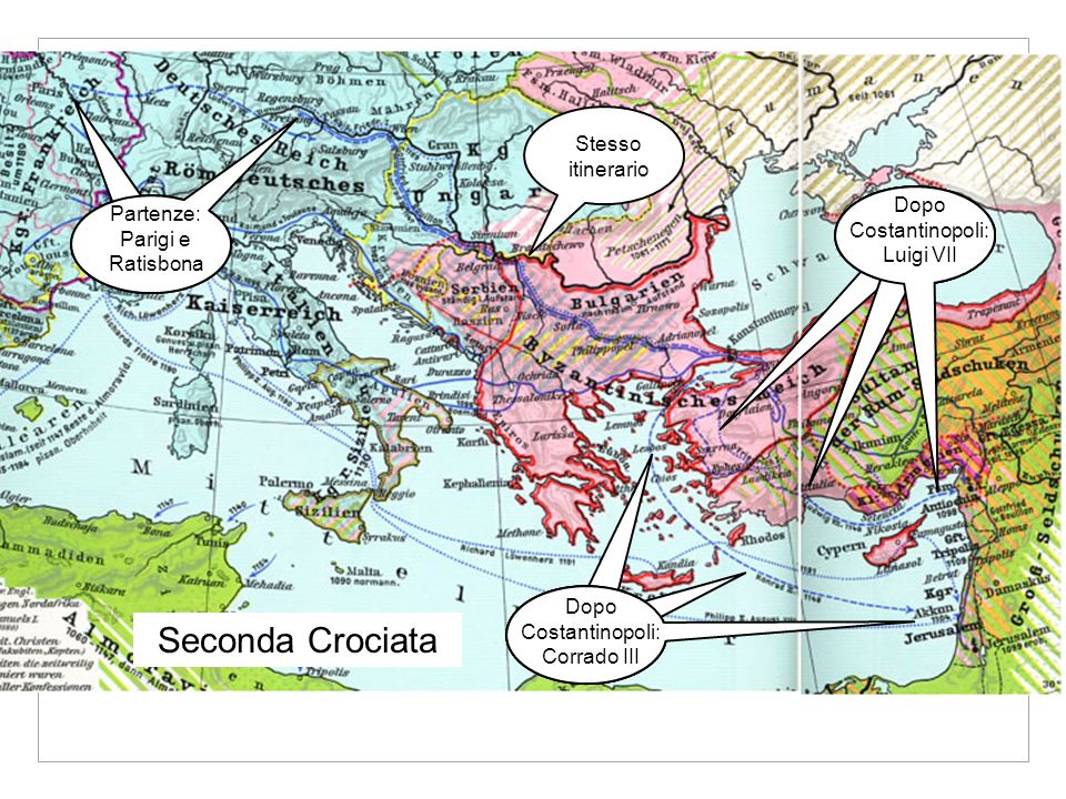 Seconda Crociata Stesso itinerario Dopo Costantinopoli: Luigi VII
