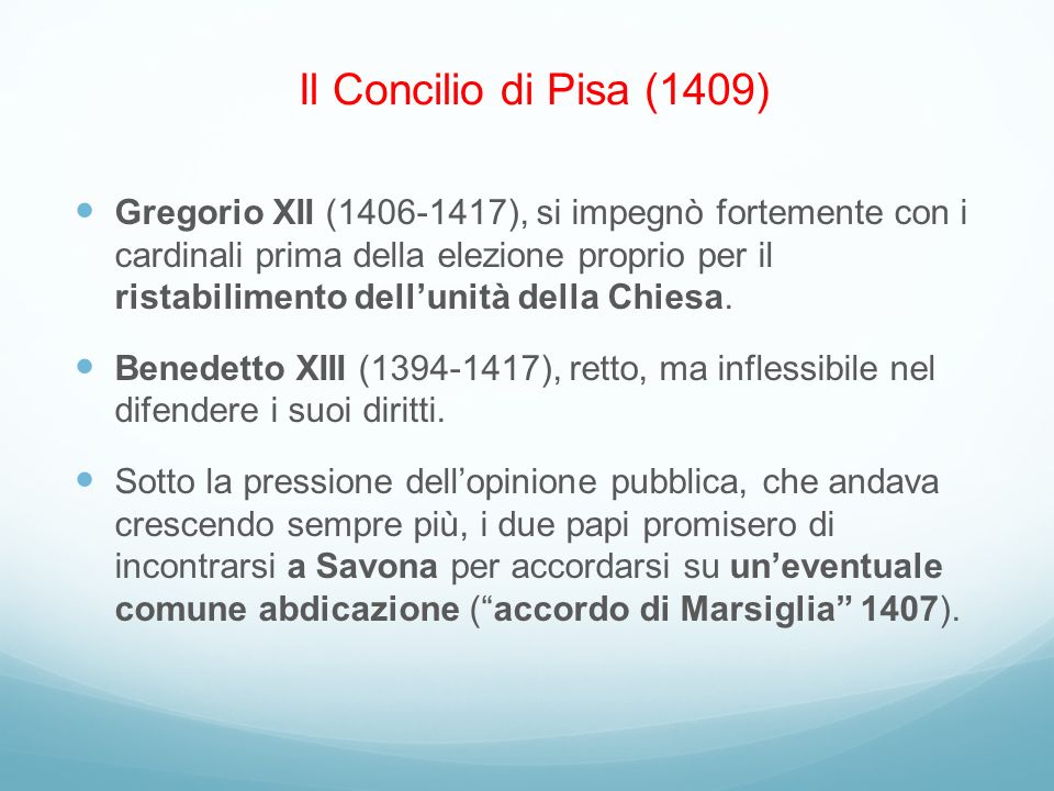 Il Concilio di Pisa (1409)