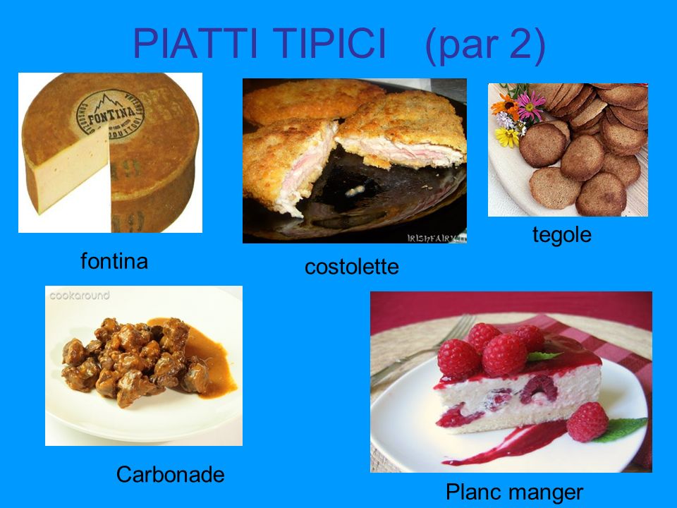 PIATTI TIPICI (par 2) tegole fontina costolette Carbonade Planc manger