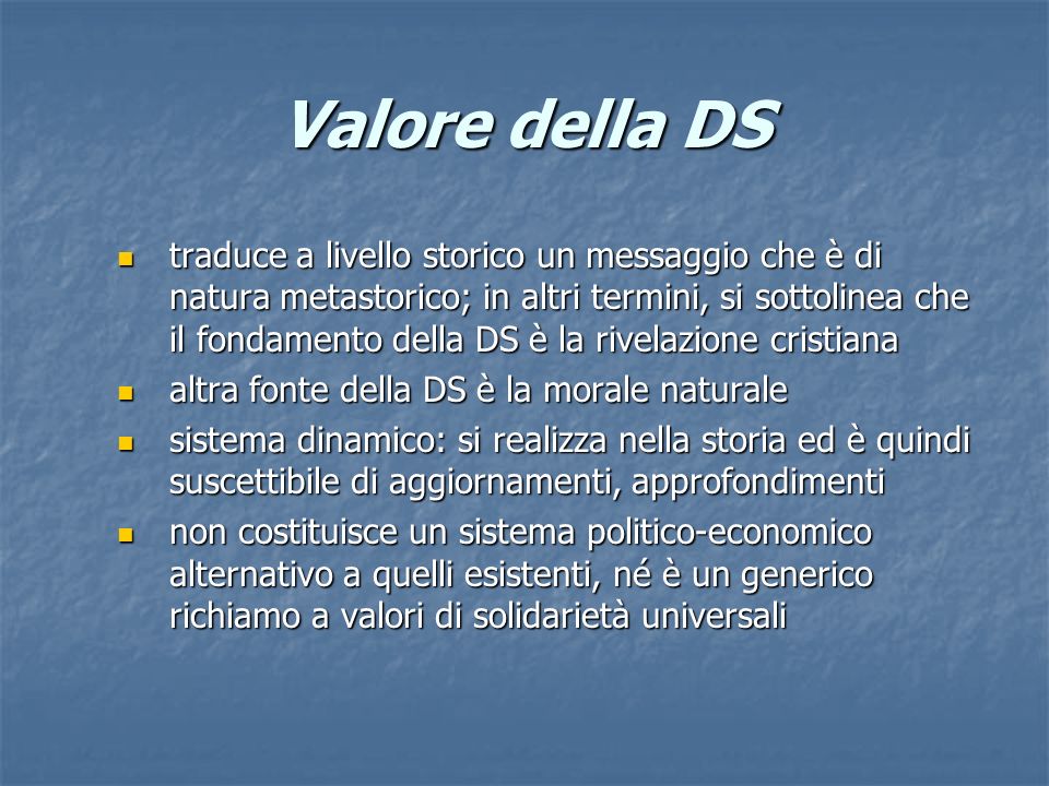 Valore della DS