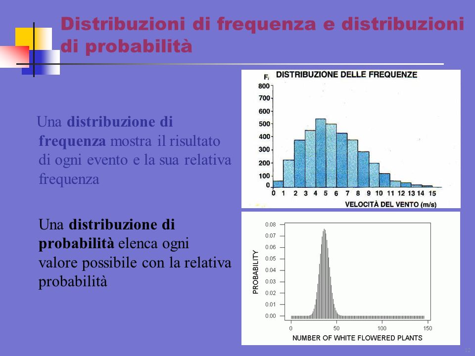 Distribuzioni di frequenza e distribuzioni di probabilità