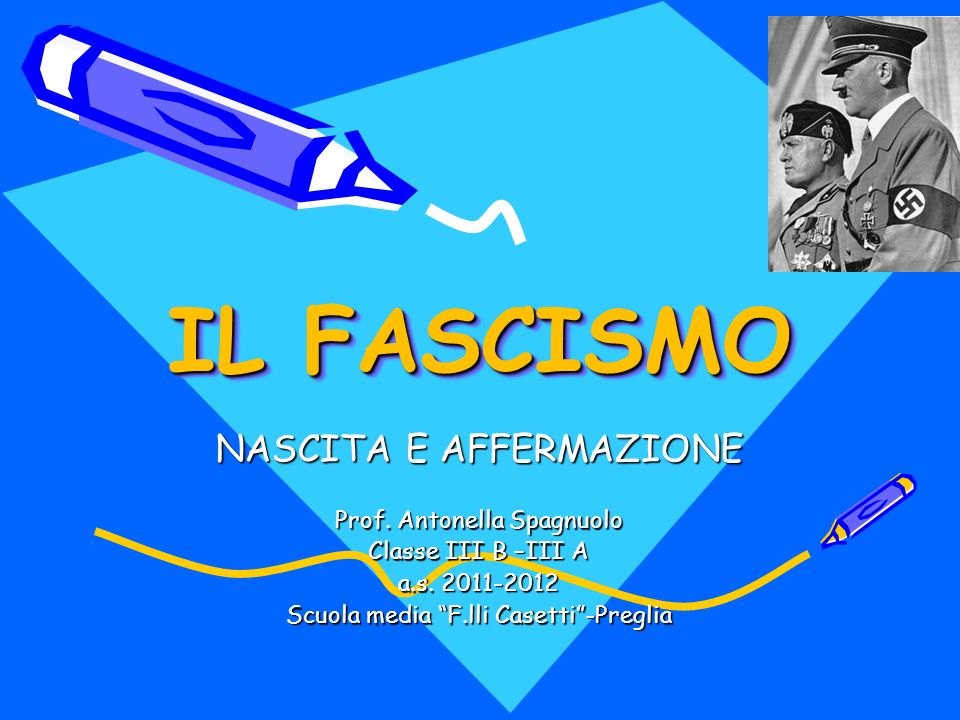 IL FASCISMO NASCITA E AFFERMAZIONE Prof. Antonella Spagnuolo
