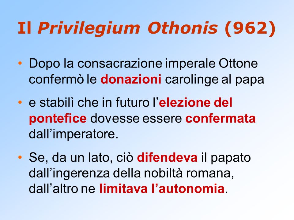 Il Privilegium Othonis (962)
