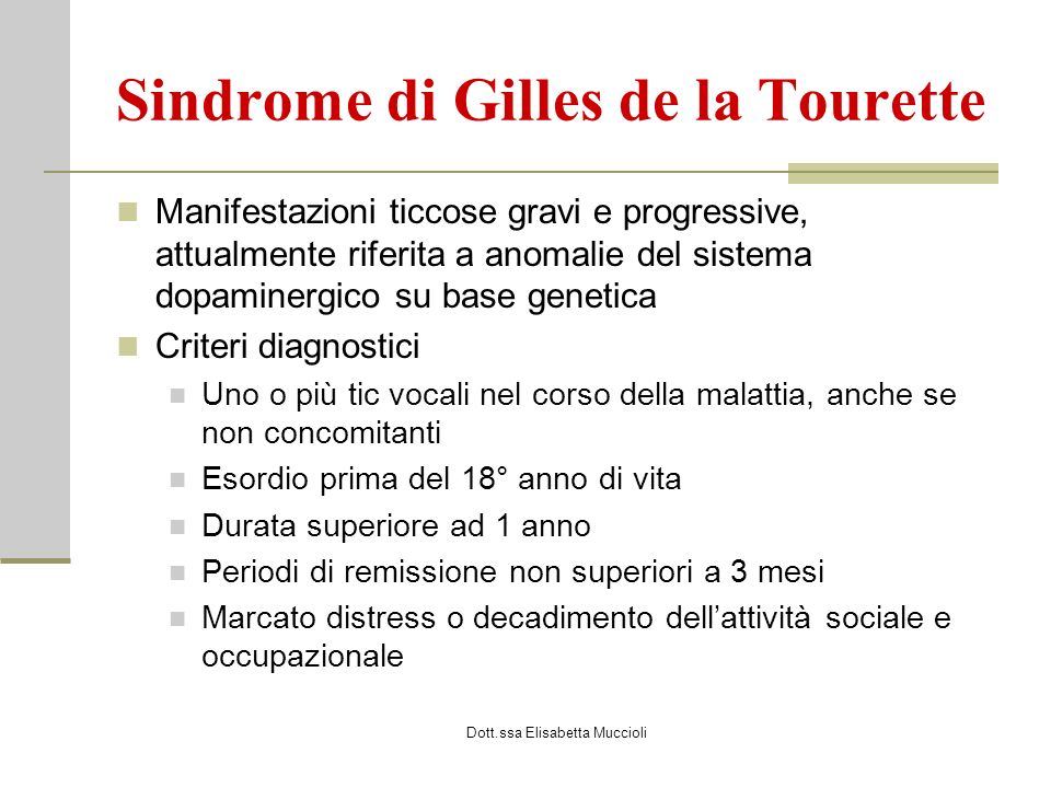 Sindrome di Gilles de la Tourette
