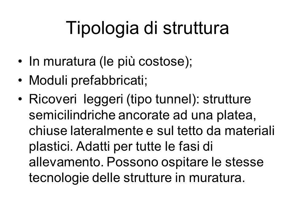 Tipologia di struttura
