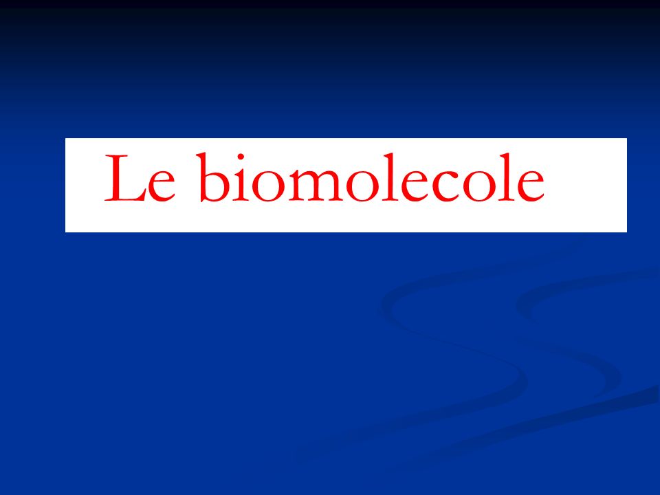 Le biomolecole 1 1