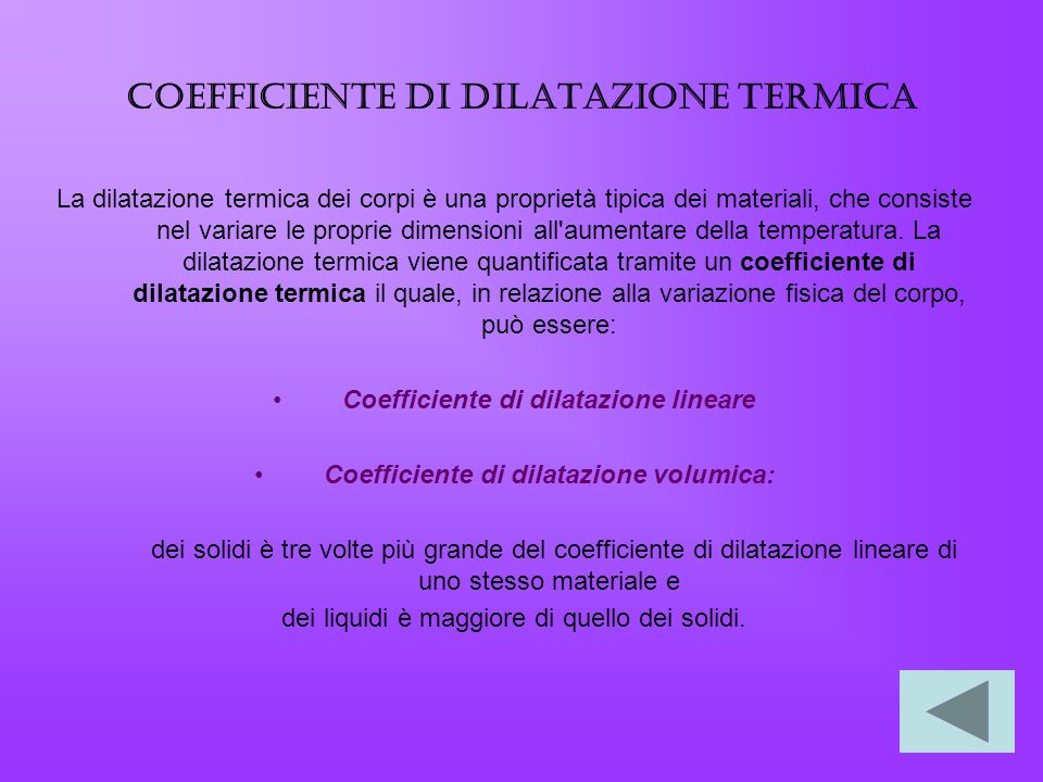 Coefficiente di dilatazione termica