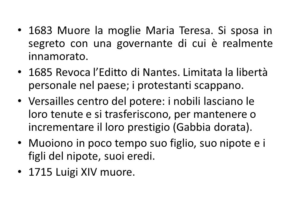1683 Muore la moglie Maria Teresa