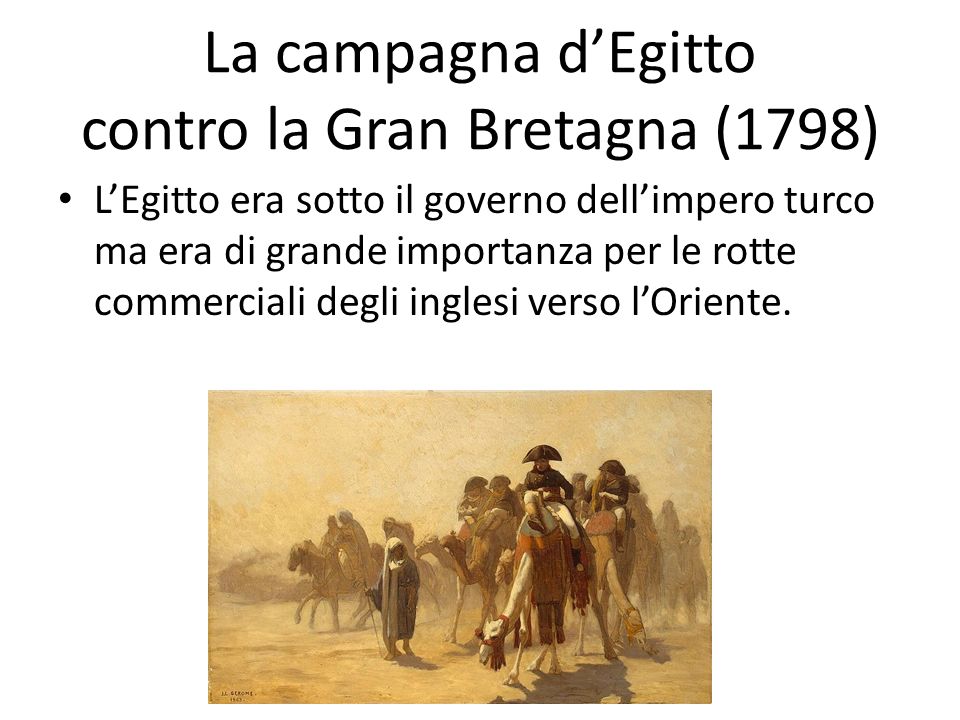 La campagna d’Egitto contro la Gran Bretagna (1798)