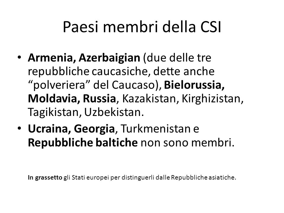 Paesi membri della CSI
