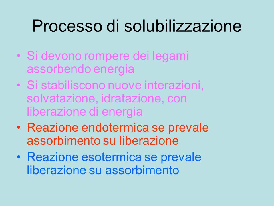 Processo di solubilizzazione