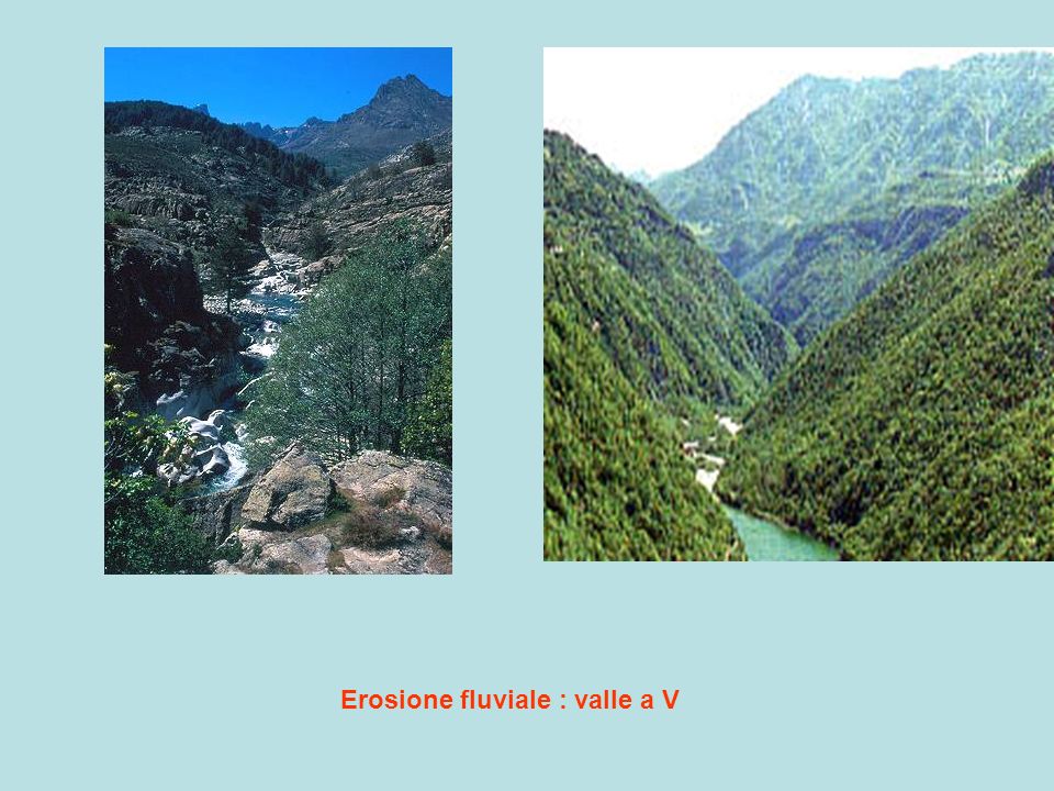 Erosione fluviale : valle a V