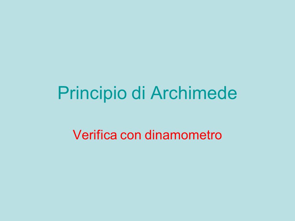 Principio di Archimede