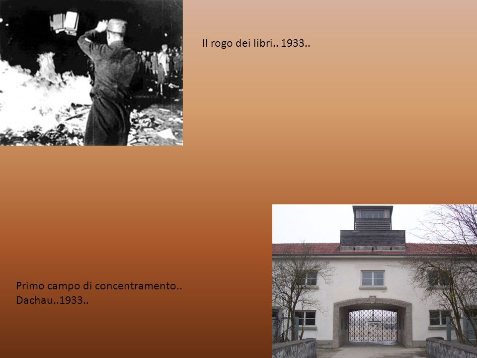 Il rogo dei libri Primo campo di concentramento.. Dachau