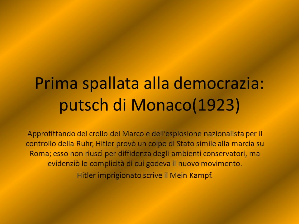 Prima spallata alla democrazia: putsch di Monaco(1923)
