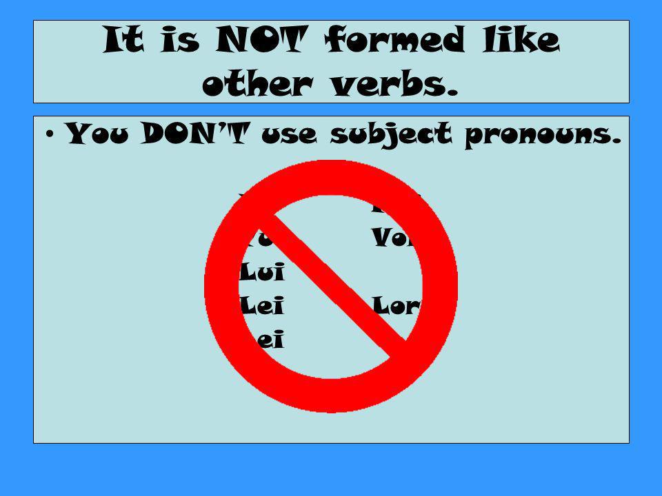 It is NOT formed like other verbs.