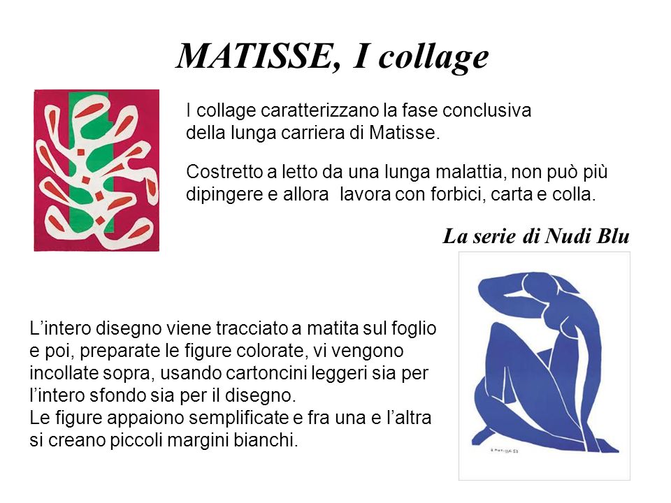 MATISSE, I collage La serie di Nudi Blu